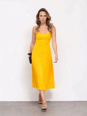 Платье приталенного кроя  цвет: Желтый PL1382/karlis