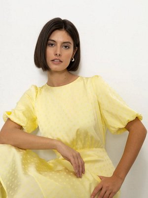 Платье в горох  цвет: Желтый PL1329/madona