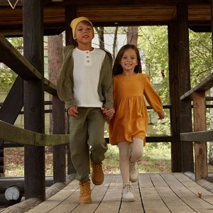 Платье детское с длинным рукавом KAFTAN «Муслин» 28 (86 -92 см), горчичное