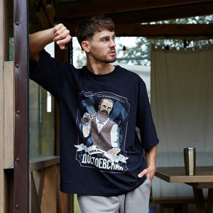 Футболка мужская KAFTAN "Достоевский", черный.