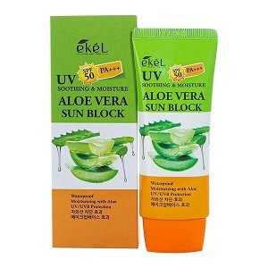Крем для лица и тела солнцезащитный с экстрактом алоэ - Aloe vera sun block SPF50/PA+++, 70мл