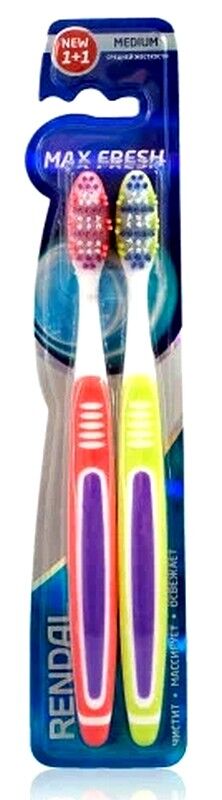 Зубная щётка MAX FRESH Набор 2шт. степень жёсткости: средняя