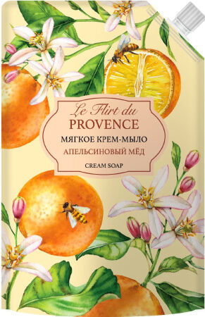 ЛЕ ФЛИРТ Мыло-крем 500мл "Апельсиновый мед" (дой-пакет)