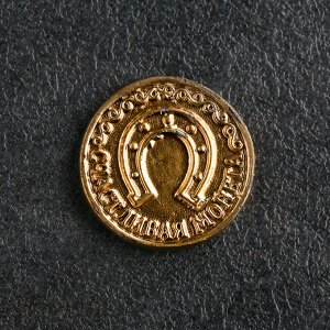 Сувенир "Счастливая монета Клевер", золотой, олово