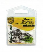 Вертлюг с карабином JpFishing BS Safety Snap #12х1 (10шт, тест 8кг, stainess steel, BN)