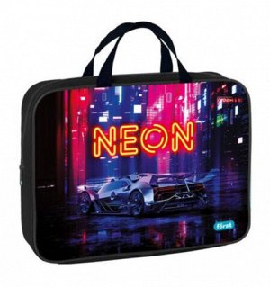 Папка текстильная с ручками 1 отделение, А4 Först ""Neon knights"", 350*265*80мм, текстиль, на молнии
