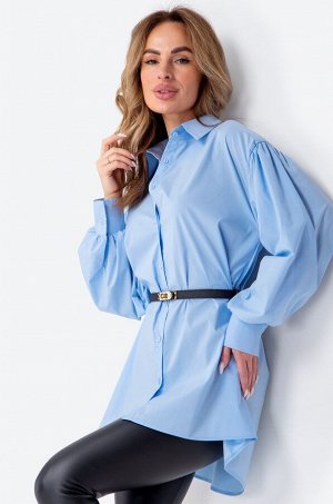 Женская удлиненная рубашка оверсайз с широкими рукавами