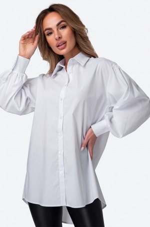 Женская удлиненная рубашка оверсайз с широкими рукавами