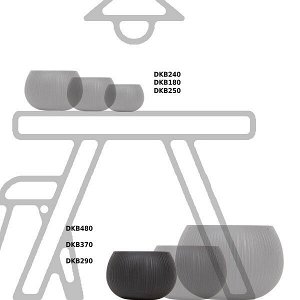 Кашпо для цветов Beton Bowl DKB290-B411 чёрный 2 предмета 3,9 л