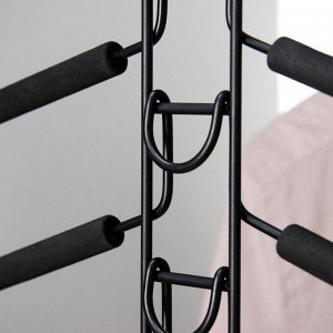 Плечики - вешалки для одежды многоуровневая Доляна со съёмными вешалками, 38x40 см, антискользящее покрытие, цвет чёрный