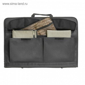 Папка для чертежей и рисунков А2, 650?450?50 мм, с ручками, текстильная, Estado, 3 кармана, чёрная