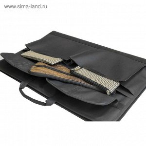 Папка для чертежей и рисунков А2, 650?450?50 мм, с ручками, текстильная, Estado, 3 кармана, чёрная