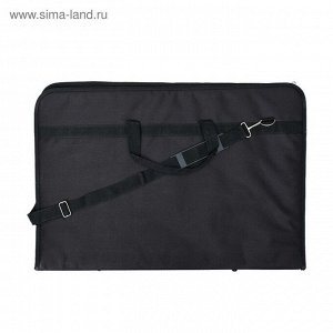 Папка для чертежей и рисунков А2, 650?450?50 мм, с ручками, текстильная, Estado, 3 кармана, чёрная