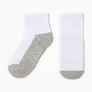 Носки детские укороченные, цвет белый/серый