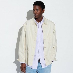 UNIQLO — стильная куртка из хлопкового твила - 01 OFF WHITE