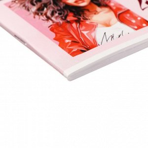 Альбом для рисования А4, 40 листов "Стильные красотки", обложка мелованный картон, тиснение, блок 100 г/м2, МИКС