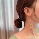 Серьги длинные бусины на цепочке