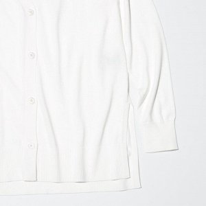 UNIQLO - длинный кардиган с V-образным вырезом - 01 OFF WHITE