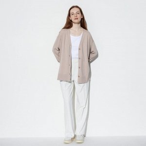 UNIQLO - длинный кардиган с V-образным вырезом - 31 BEIGE