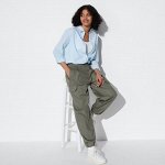UNIQLO - легкие брюки-карго (длина 68-70см) - 57 OLIVE
