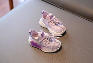 Кроссовки для девочки на шнурках, розовые с фиолетовым