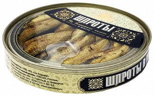 Шпроты из балтийской кильки За Родину 120г с прозрачной крышкой
