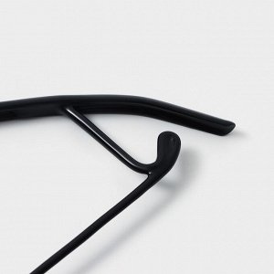 Плечики - вешалки для одежды антискользящие Доляна, 42x20 см, 4 шт, цвет чёрный