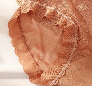 Женские сетчатые трусики, с принтом, цвет карамельный