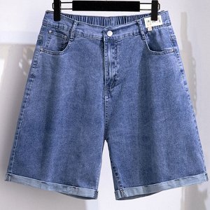 Женские джинсовые шорты с высокой посадкой, синий