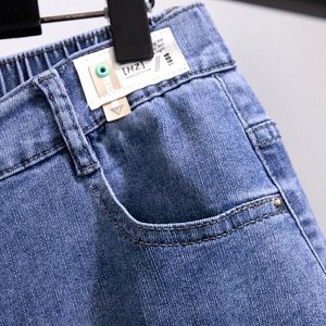 Женские джинсовые шорты с высокой посадкой, синий