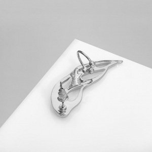 Серьга кафф «Пламя», цвет серебро