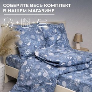 Простыня 1,5-спальная, перкаль, детская расцветка (Космос)