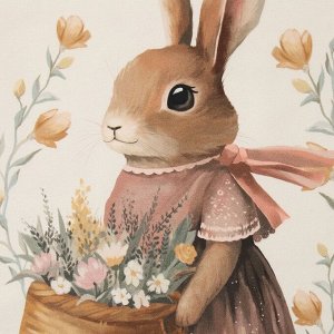 Полотенце кухонное «Этель. Зайчик с корзинкой», 40x70 см, 100% хлопок, 190 г/м²