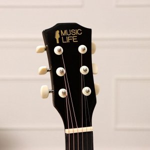 Гитара акустическая Music Life QD-H38Q-JP черная, 6-ти струнная, 97 см