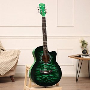 Акустическая гитара Music Life QD-H40Q-hw, зеленый