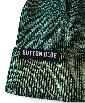 Шапка бини с подворотом для девочки Button Blue