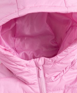 Куртка с капюшоном демисезонная стёганная розовая для девочки Button Blue