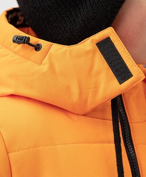 Button-blue Куртка зимняя с капюшоном и манжетами оранжевая Button Blue