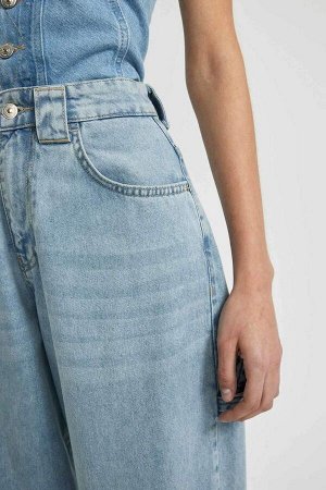 Длинные джинсовые брюки свободного покроя с завышенной талией Baggy