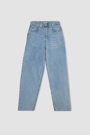 Длинные джинсовые брюки свободного покроя с завышенной талией Baggy