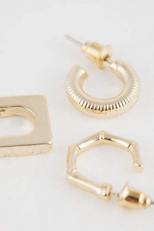 Женские золотые серьги-кольца из 6 частей