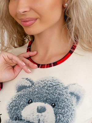 Пижама женская, модель 156, трикотаж (Медвежонок)