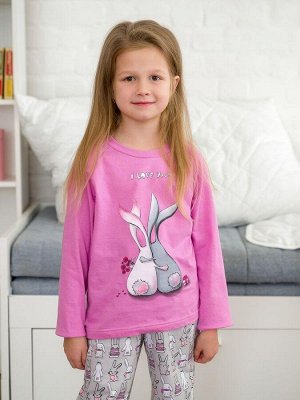 Пижама детская, модель 324, трикотаж (Зайчата )