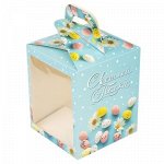 Коробка кулич &quot;Небесная голубая&quot; 15*15*18см