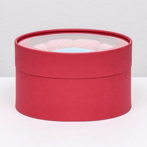 Подарочная коробка "Wewak" красный бархат, завальцованная с окном, 18 х 10 см