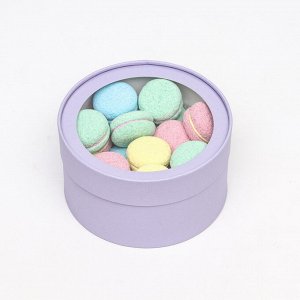 Набор 2 в 1 круглых коробок "Бледно-фиолетовый" с окном, 21x11 - 18x10 см