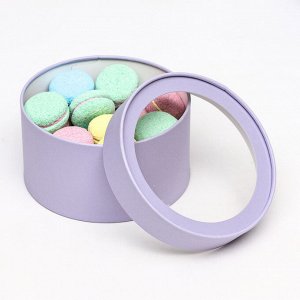 Набор 2 в 1 круглых коробок "Бледно-фиолетовый" с окном, 21x11 - 18x10 см