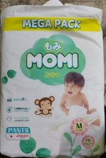 MEGA PACK MOMI ULTRA CARE подгузники-трусики  M (6-10 кг ). 72 шт