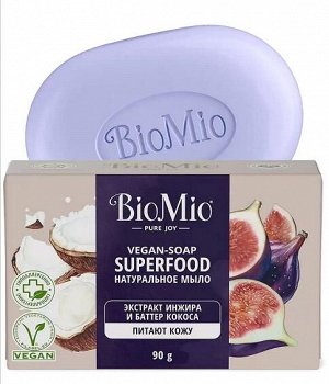 Bio-Mio Superfood мыло твердое баттер,натур. питан. д/в тип.кожи 90гр. инжир,кокос 1шт карт./уп / 24шт / 520.04404.0101 / 937584