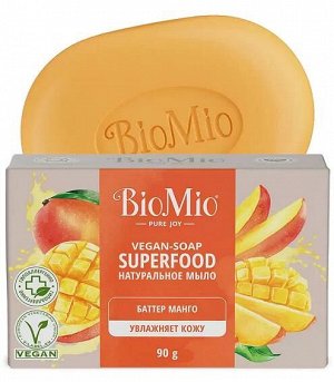 Bio-Mio Superfood мыло твердое баттер,натур. увлажн. д/в тип.кожи 90гр. манго 1шт карт./уп / 24шт / 520.04398.0101 / 937560